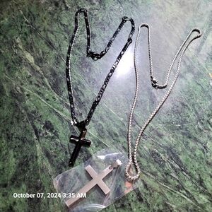 2 cross necklace (new )